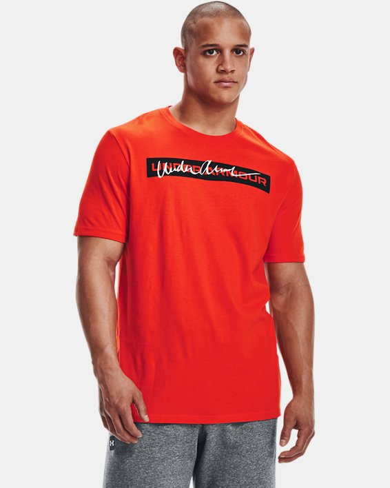 男士UA Signature Kettlebell短袖T恤, Orange, pdpMainDesktop image number 0
